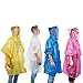Adults Rain Ponchos with Hood - 20-Count Durable Disposable Emergency Poncho, 4 Colors Pink, Blue, Yellow, Clear, 49.5 x 48.5 Inches