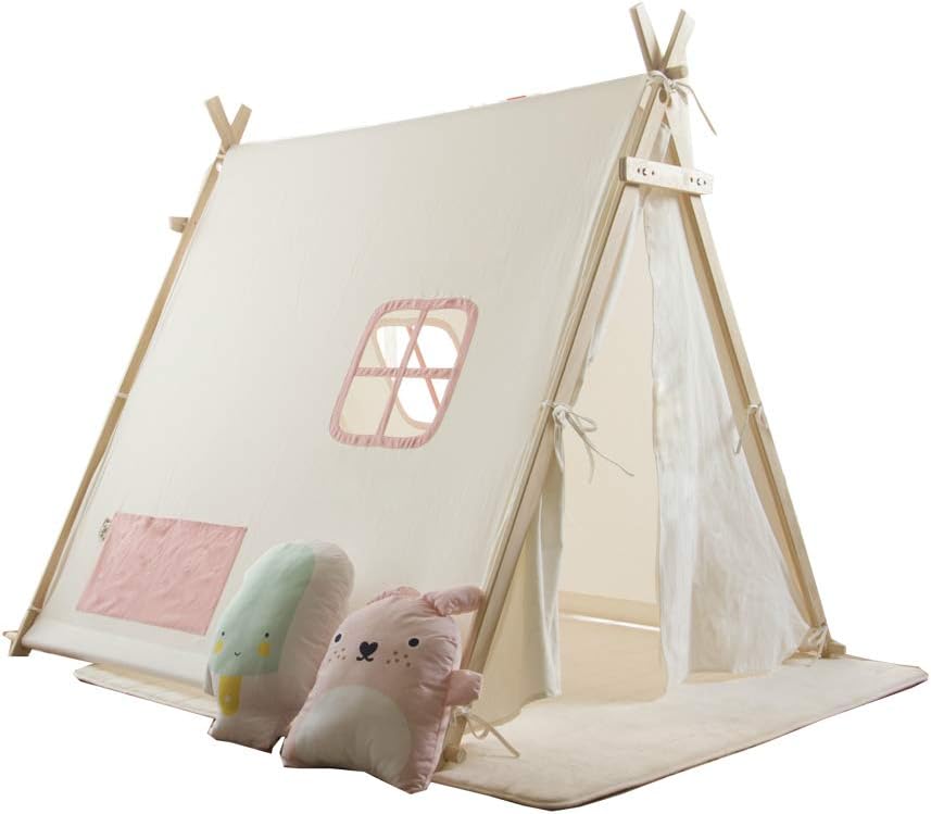 Children's Play Tent Game House Beige With Small Window Tent Boy Girl 3 Years Old Indoor Outdoor Easy To Disassemble Simple Fashion