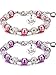 2 Pieces Granddaughter Bracelets Charm Heart Pendant Rhinestone Crystal Balls Faux Pearls Jewelry Gift (Pink A + Purple A)
