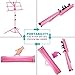 K KASONIC - Music Stand, 2 in 1 Dual-Use Folding Sheet Music Stand & Desktop Book Stand, Portable, Lightweight with Music Sheet Clip Holder & Carrying Bag Suitable for Instrumental Performance (Pink)