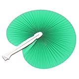 leyouyou520 1 Piece Paper Folding Hand Fan Chinese Party Bag Fillers Wedding Decoration Favor,Green