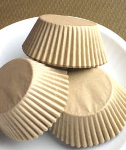 75 Unbleached JUMBO LARGE Cupcake MUFFIN Liners Baking Cups NATURAL Wrappers