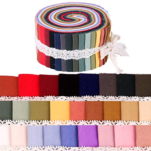 26 Pre-Cut Jelly Roll Fabric Strips in Vivid Colors - Jelly Roll Fabric for Quilting Clearance, Different Patterns