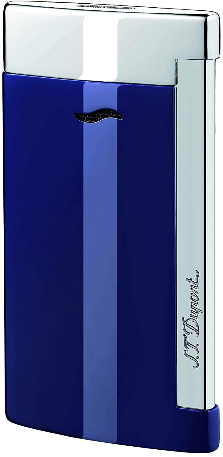 S.T Dupont Lighter Slim 7 Chrome with Blue Lacquer Finish w/Gas