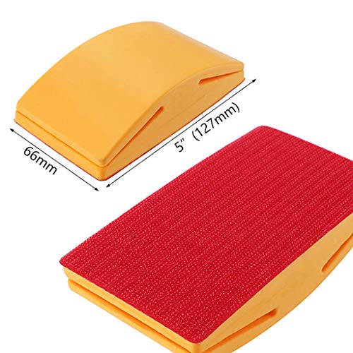 Finedayqi  Hand Sanding Block 127MM DA Discs Flattening 5 Hook Loop Rubber GRIPFAST Filler (C)