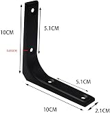 nuoshen 4Pcs Shelf Bracket 100x100mm Right Angle Wall Mount with Screws Black view 2