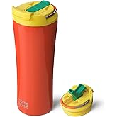 BOTTLE BOTTLE Insulated Coffee Tumblers with Dual-use Lid and Straw Double Walled Iced Travel Coffee Mug for Woman and Man 18 oz Stainless Steel Tumbler with Handle(Sunrise)