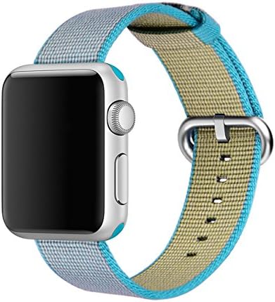 FACTEK for Apple Watch Band,Woven Nylon Strap Buckle Sports Watch Bands 42mm Blue