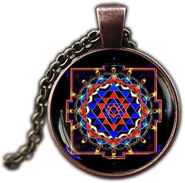 Sri Yantra Necklace,Spiritual Yoga Jewelry, Buddhist Mandala Necklace