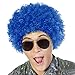Fluffy Afro Synthetic Clown Wig for Men Women Cosplay Anime Party Christmas Halloween Fancy Funny Wigs (Blue)