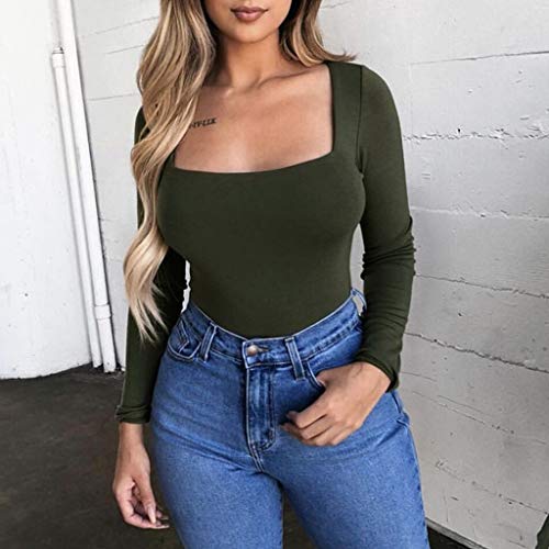 image for HIRIRI Women Dressy Tops Sexy Full Sleeve Long Sleeve Slimming Shirt S