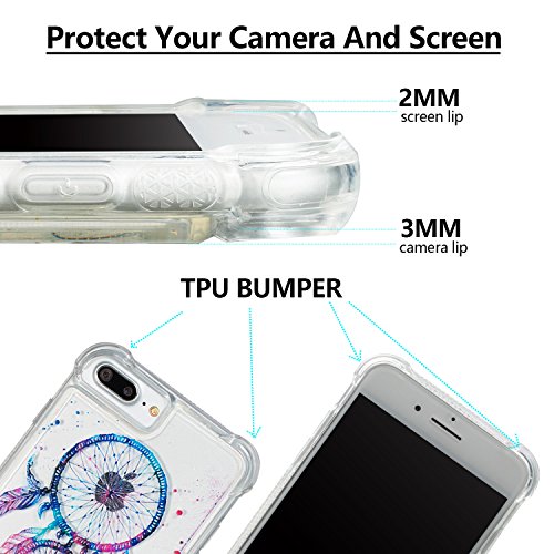 image for Liquid TPU Case for iPhone 8 Plus,Shock-Absorbing Glitter Rubber Case 