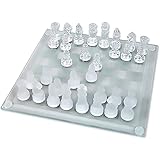 Elegant Glass Chess Set, Board Games, Great for Prizes (7.5" Glass Chess Set)