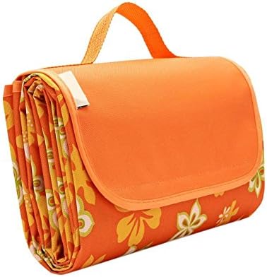 Stylebeauty Waterproof and Sand proof Large Picnic Foldable Mat Great for Outdoor/ Beach/ Camping/ Picnics/ Traveling (Orange Flower)