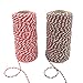 Cualfec 2 Roll Christmas Twine Cotton Strings for Baking, Christmas Gift Wrapping, Ornaments Hanging, DIY Banner / Signs at Home and Crafts Making - 656 feet / 200 m Totally