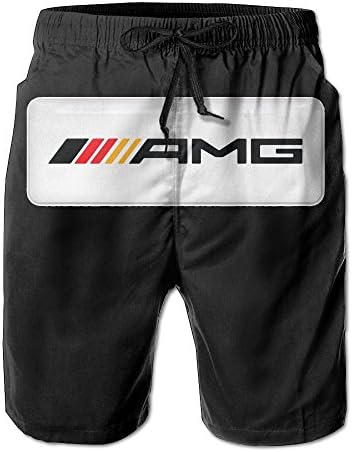 SumiDom AMG German Flag Men Summer Funny Quick-Drying Swim Trunks Shorts Beach Pants With Pocket