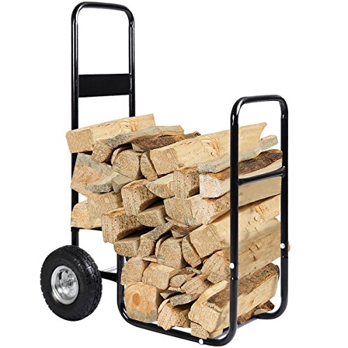 totoshop Firewood Carrier Wood Mover Hauler Fire Rack Caddy Cart Dolly Rolling