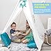 Crème Castle Teepee Tent for Kids - Fairy Lights & Dreamcatcher - 100% Cotton Canvas Play Tent with Base - Boys and Girls, Children Indoor / Outdoor Foldable Tipi Tents with Fun Decorations (White)