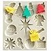 Efivs Arts Christmas tree/Santa Claus/Elk/Snowflake/Bell/Christmas Gift Shaped Fondant Silicone Mold Sugar and Gum Pastefor Craft Cake Silicone Molds Tools forChristmas Party Cake Decoration