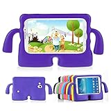 Lioeo Galaxy Tab 3 Kids Case 7.0 Tab 3 Lite Back Case for Children Carrying Handle Light Weight Cases for Samsung Tablet 3 /3 Lite 7.0 In NOT Fit For 8 Inch (Purple)