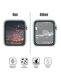 [6 Pack] Protector de pantalla para Apple Watch Series 4 (1.575 in), piel líquida [anti-burbujas] [HD Clear] cobertura completa con garantía de por vida de reemplazo