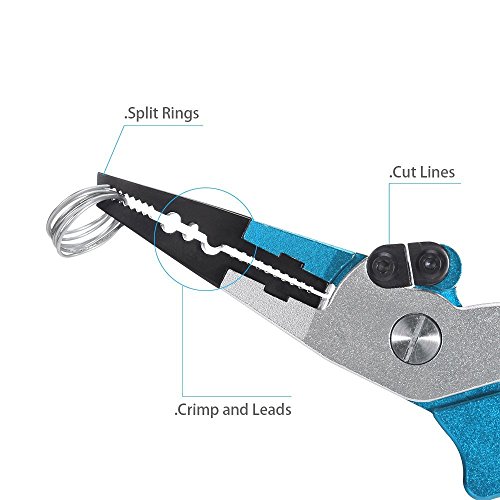 image for Bisgear Aluminum Fishing Pliers Split Ring Tool Fishing Line Braid Cut