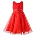 Acecharming Flower Girl Dress 3D Rose Bow-Knot Toddler Wedding Pageant Party Sleeveless Tulle Tutu Dress for Girls 3-16 Years