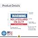 Warning No Lifeguard on Duty Sign, 10x14 Inches, Rust Free .040 Aluminum, Fade Resistant, Made in USA by My Sign Center