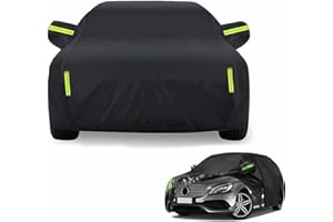 ANNA TOSANI Funda de Coche Impermeable Cubierta para Auto Exterior, 530x200x150CM Cubierta de Coche Lona para Auto con Cremaller, Cubre Coche Anti-UV Coberturas Completas con Tira Reflectante (Negro)