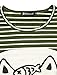Allegra K Women Stripes Cartoon Print Loose Tunic Top Green XL