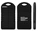 Levin Dual USB Port 6000mAh Portable Solar Panel Charger for iPhones, Windows and Android Phones - Pure Black