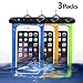 Fecedy 3 Packs Universal Waterproof Phone Pouch - IPX8 Waterproof Phone Case- Cellphone Dry Bag for iPhone Max/Xs/Xr/X/se/8 7 6s Plus,Samsung Galaxy s10/s9/s9+/s8,Note 9 8,Pixel 3 2 XL up to 6.5