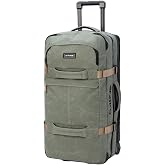 Dakine Split Roller 85L, 2-Wheel Travel Luggage, Mulled Basil | 85L 2-wheel luggage, split-level organization, Split-Wing collapsible brace, lockable YKK zippers, urethane wheels, recycled