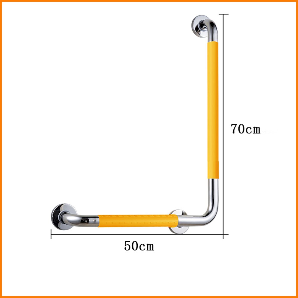 高質で安価 バスルームの滑り止め手すりトイレシャワートイレ手すり高齢者の障害者高齢者の高齢者のノンスリップバスルームのl型手すりの手すり 色 イエロー いえろ 三 A A イエロー いえろ B077kq5f5r 輝く高品質な Vr Rgp Com My
