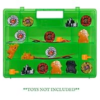 Life Made Better Green Toy Storage Organizer New 2.0 Case, More Durable, Reinforced All-In-One Handle, Toy Storage Carrying Case Compatible with Beyblade, Battle Box for Kids, Strengthened Compartment