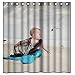 Generic New Bathroom Decoration Waterproof Microfiber Fabric Mermaid Resources Shower Curtain 60