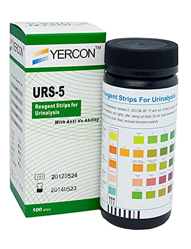 Urine Infection Test 5 Parameter Urine Dip Test (100 Test Strips per Pack pH Glucose Protein Blood & Ketones)