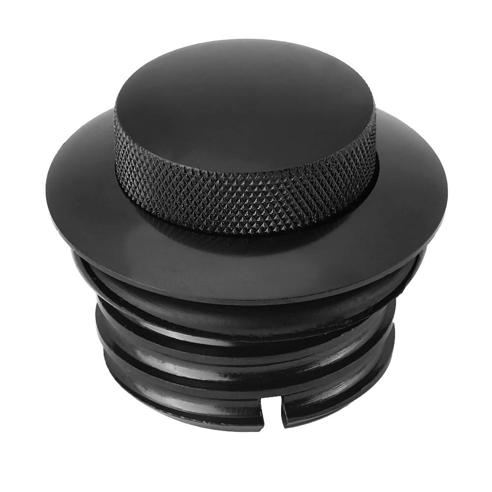 Motorcycle Tank Gas Cap, Black Billet Aluminum Motorcycle Reservoir Cap Tank Cover for Touring tankdeckel