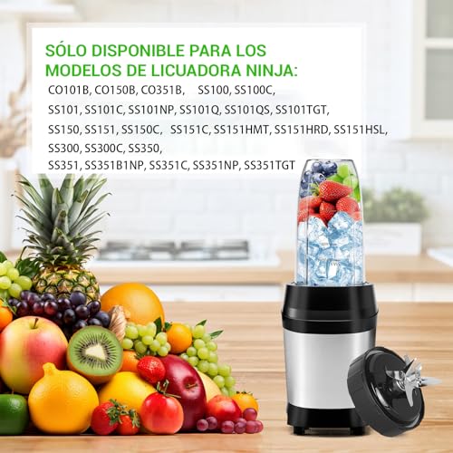 JDF3CISH Compatible Piezas de aspas licuadora ninja, compatibles con Nutri Ninja Foodi Power Blender SS101 SS351 SS401 SS151 SS300 SS350 SS351TGT CO351B SS100 SS101C, Con juntas de Goma de Repuesto