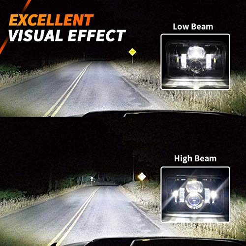 image for Z-OFFROAD 4pcs 60W Rectangular 4x6 Led Headlights Dot Approved H4656 H