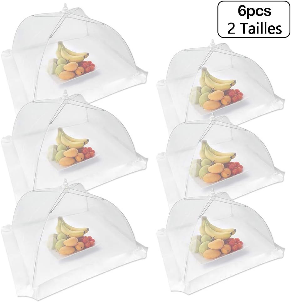 6 Cloches Alimentaires Pliables 32x32x15cm - Protection Anti-Moucherons Pour Fruits/Plats | Lovesmile