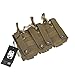OneTigris Elastic Kangaroo Rifle and Pistol Mag Pouch for AR AK G36 9mm .40 S&W .45 ACP Magazines (Triple-Stack, Coyote Brown)