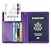 GDTK Leather Passport Holder Cover Case RFID Blocking Travel Wallet (Purple)
