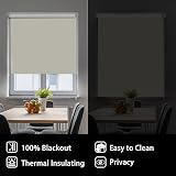 SMONTER 100% Blackout Waterproof Window Roller Shade 91cm x 200cm Beige view 6