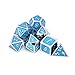 Polyhedral Metal dice Complete Set of 7 Chromium Transparent Light Blue for Dungeons and Dragons MTG RPG Role Playing Table Game