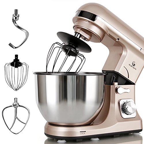 MURENKING Professional Stand Mixer, 6Qt with Timer, MK37 500W 6Speed