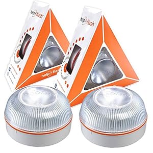 HELP FLASH PK2844 noodlamp, 2 stuks, gevaren- en zaklamp, goedgekeurd door DGT V16, magnetische basis, automatische…