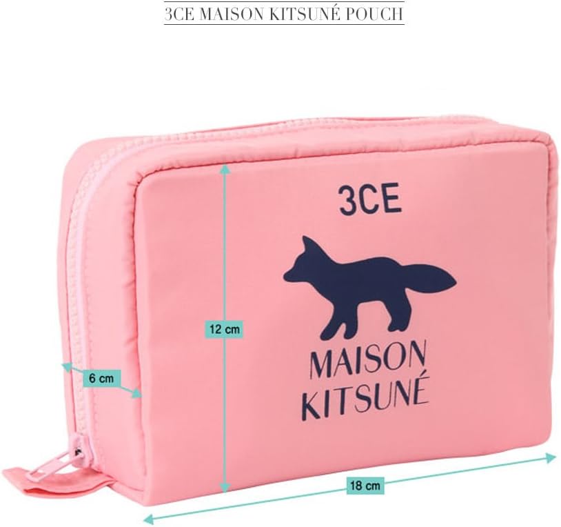 Amazon Co Jp 3 Ce Maison Kitsuneメイクアップポーチ Stylenanda Maison Kitsune メイクアップポーチ ピンク ホーム キッチン