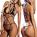 Fashion Story Women's Sexy Clubwear Faux Leather Lingerie Set