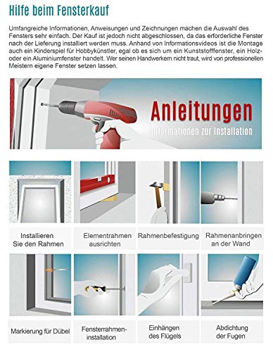 Komforta Fenster Anthrazit Außen/Innen - Alle Größen Kellerfenster Kunststoff BxH 950 x 1100 mm - Garagenfenster Fenster… – Bild 6